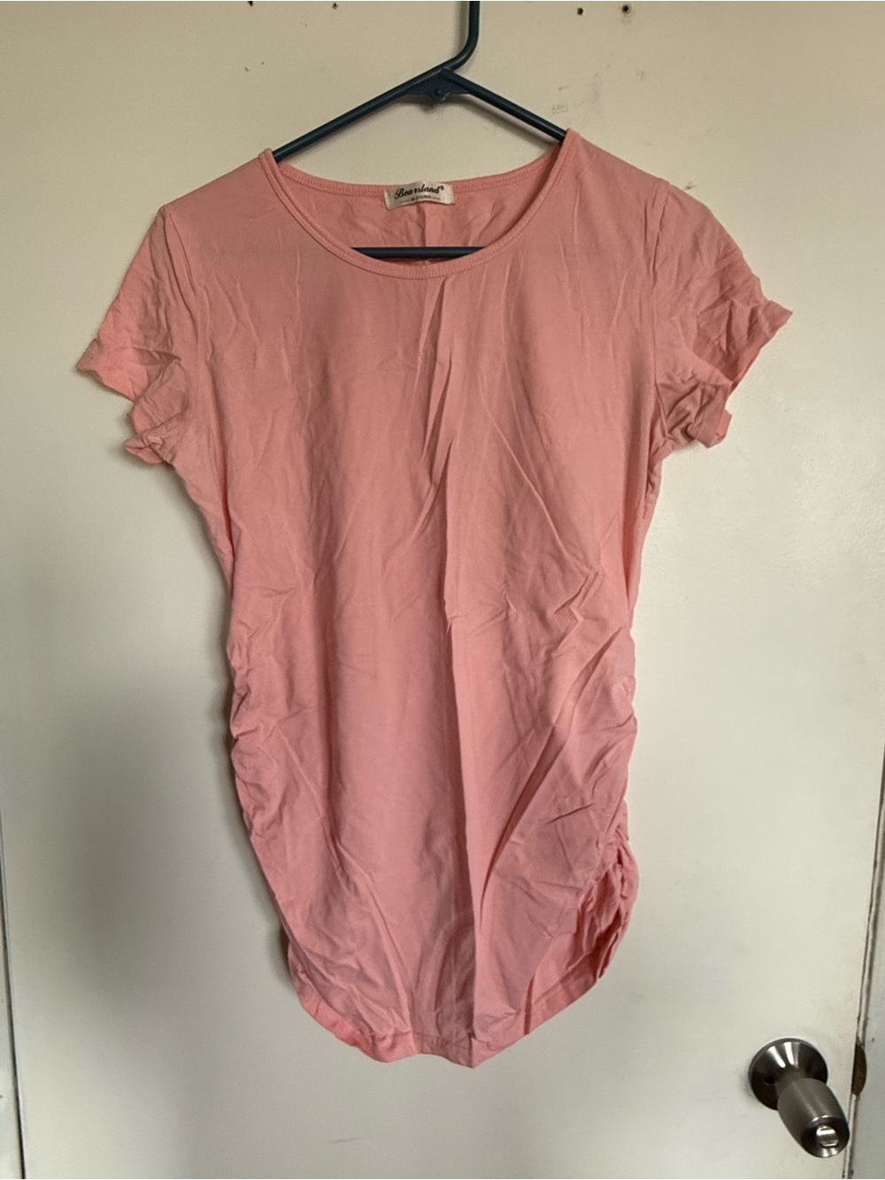 Bearsland Pink Ruched Side Maternity T-Shirt Size M